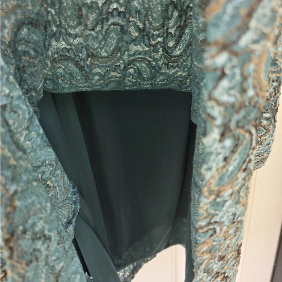Catherines Tunic Lace Top 5X Plus Embroidered Lined Women New Teal - Picture 11 of 13